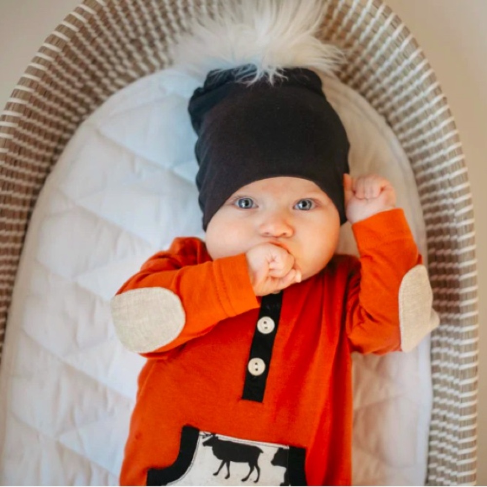 NWT Ricrac & Ruffles Adventure Awaits Pom Pom Hat |Size 6-12 month